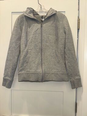 The North Face Women’s Full Zip Fleece-Lined Hoodie Jacket Gray Medium